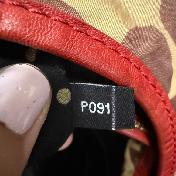 VINTAGE KATE SPADE NYLON LEOPARD PRINT SMALL RED BOW SHOULDER BAG - Picture 10 of 13